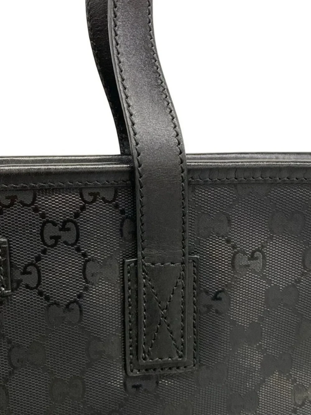 GUCCI Imprime 211137 Black PVC Leather Shoulder Bag - Picture 9 of 15